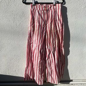 Urban Outfitters Linen Red Striped Pants